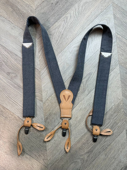 visvim anton suspender pants in gray