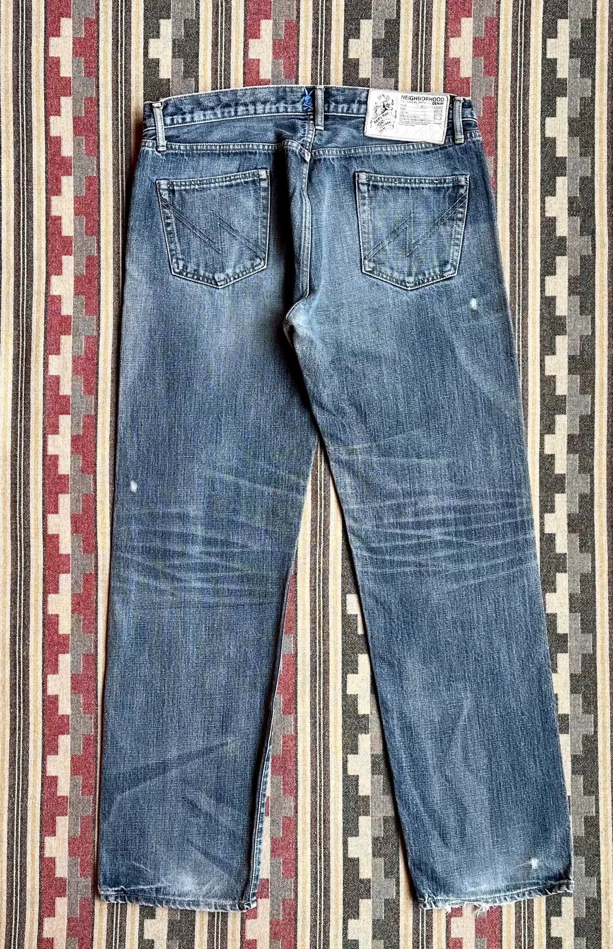 neighborhood washed mid denim pants size XL