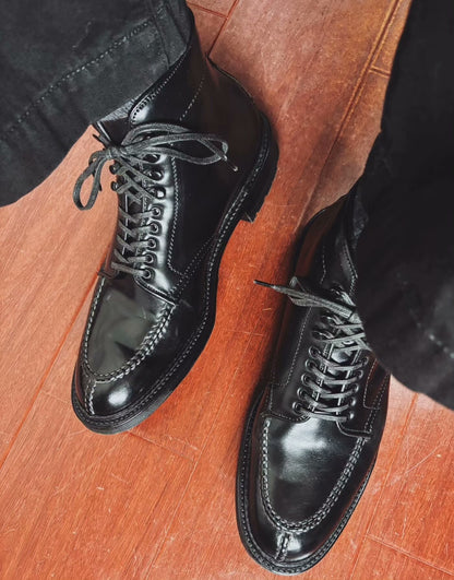 Alden Black Leather Tanker Boots