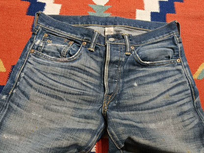 RRL Distressed Red Selvedge Denim Jeans