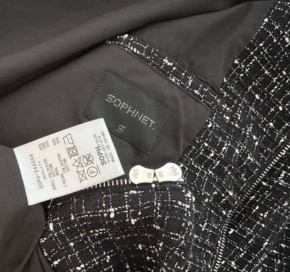 cotton wool tweed harrington jacket