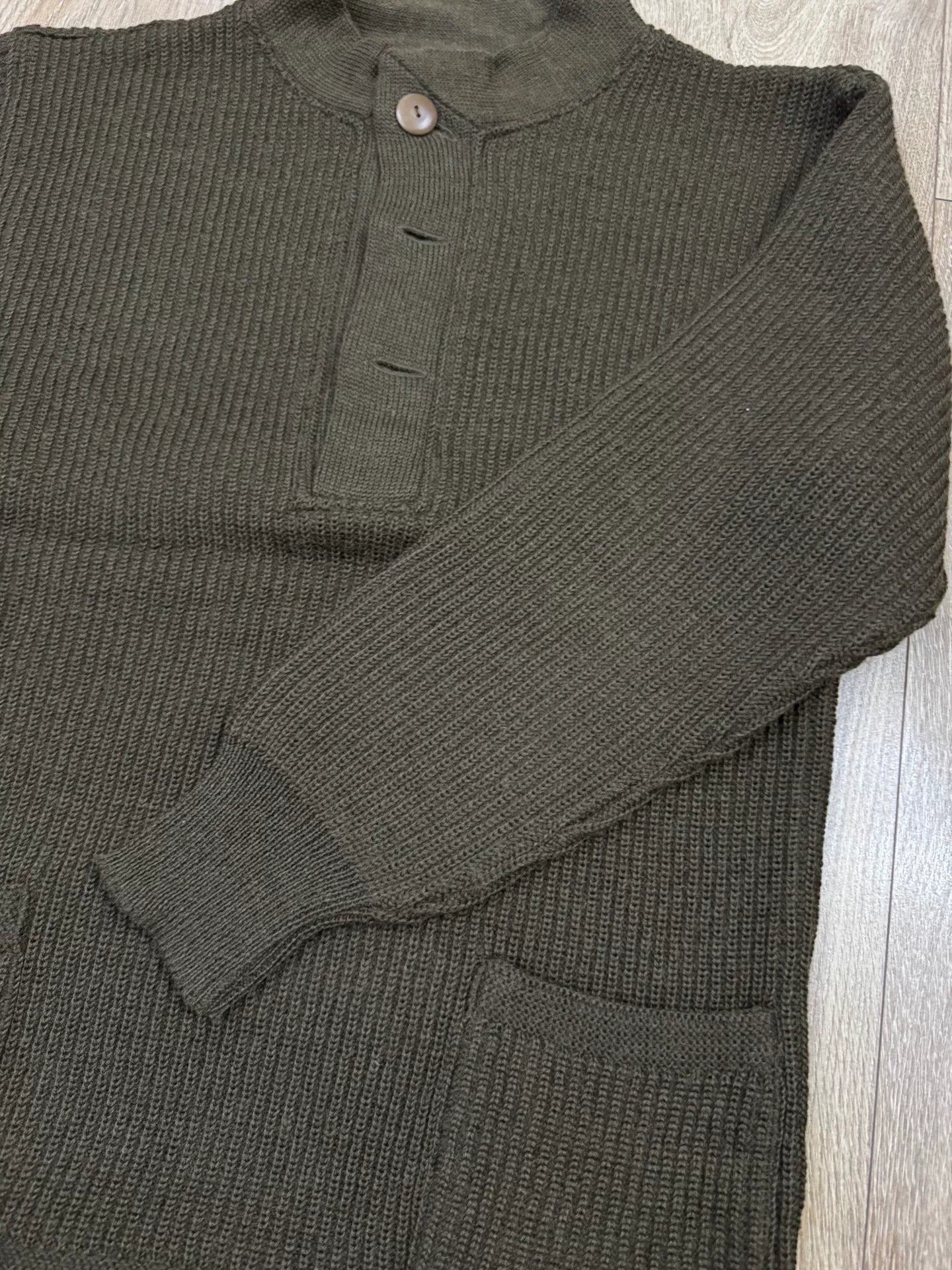 Olive Green Wool Knit Sweater