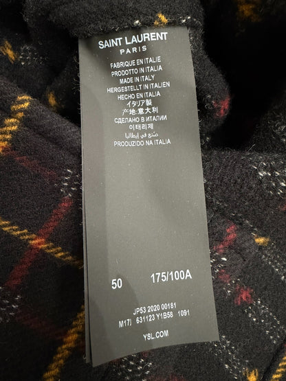 Saint Laurent 20FW Wool Check Duffle Coat