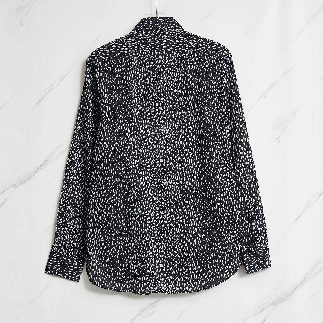 Saint Laurent Polka Dot Long-Sleeve Shirt