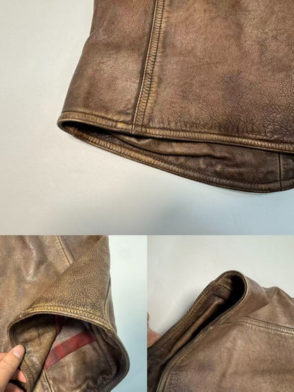 RRL Ralph Lauren Leather Car Coat