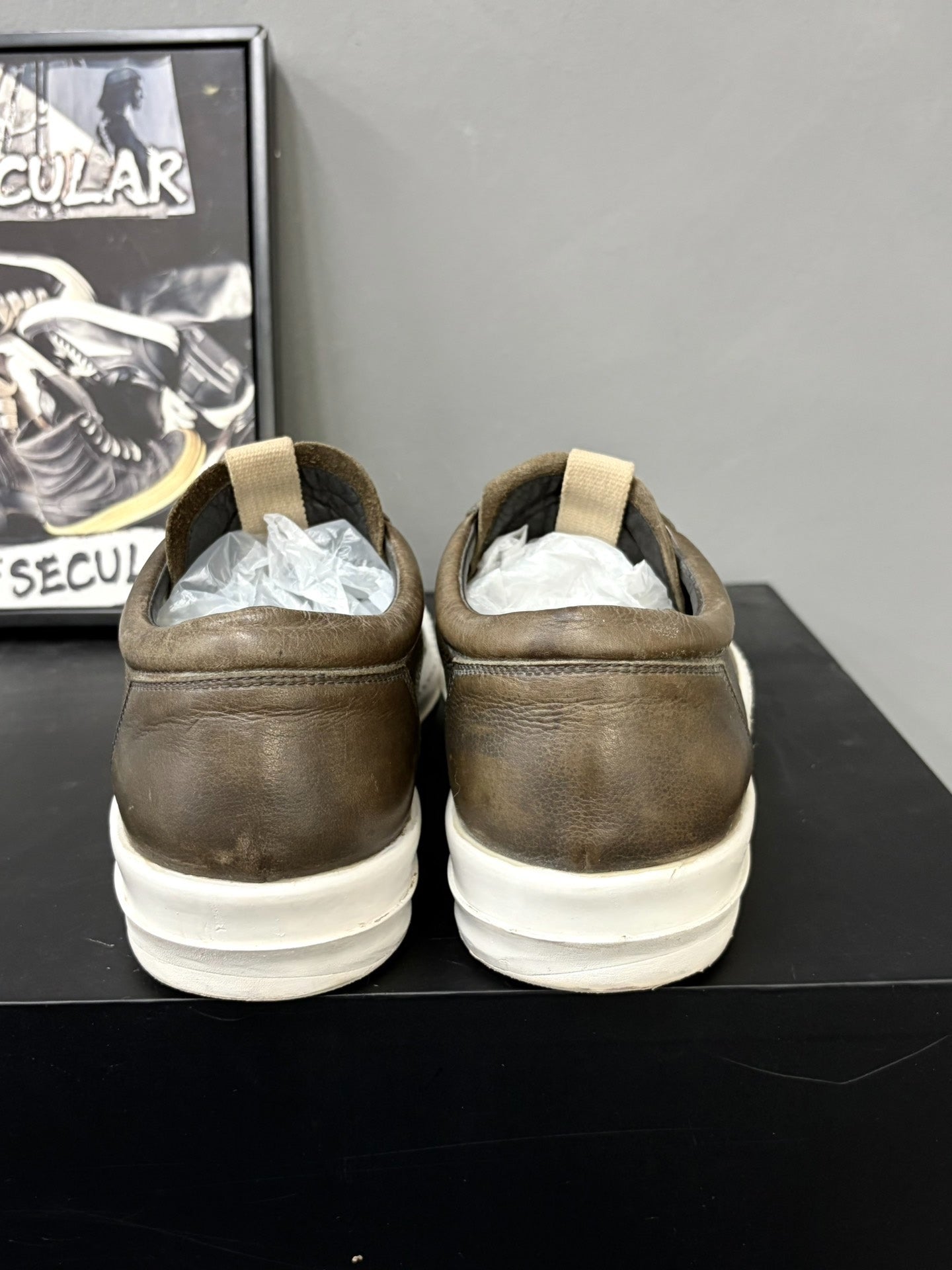 Rick Owens 20FW Low-Top Leather Sneakers