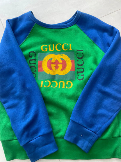 Gucci Green and Blue Knitted Sweatshirt