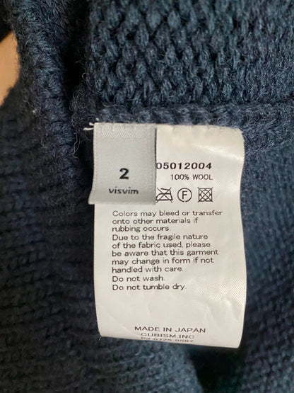 visvim Dark Blue Wool Cardigan Orange Buttons