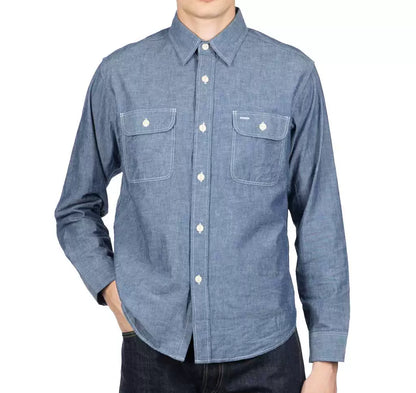 sugar cane blue chambray work shirt