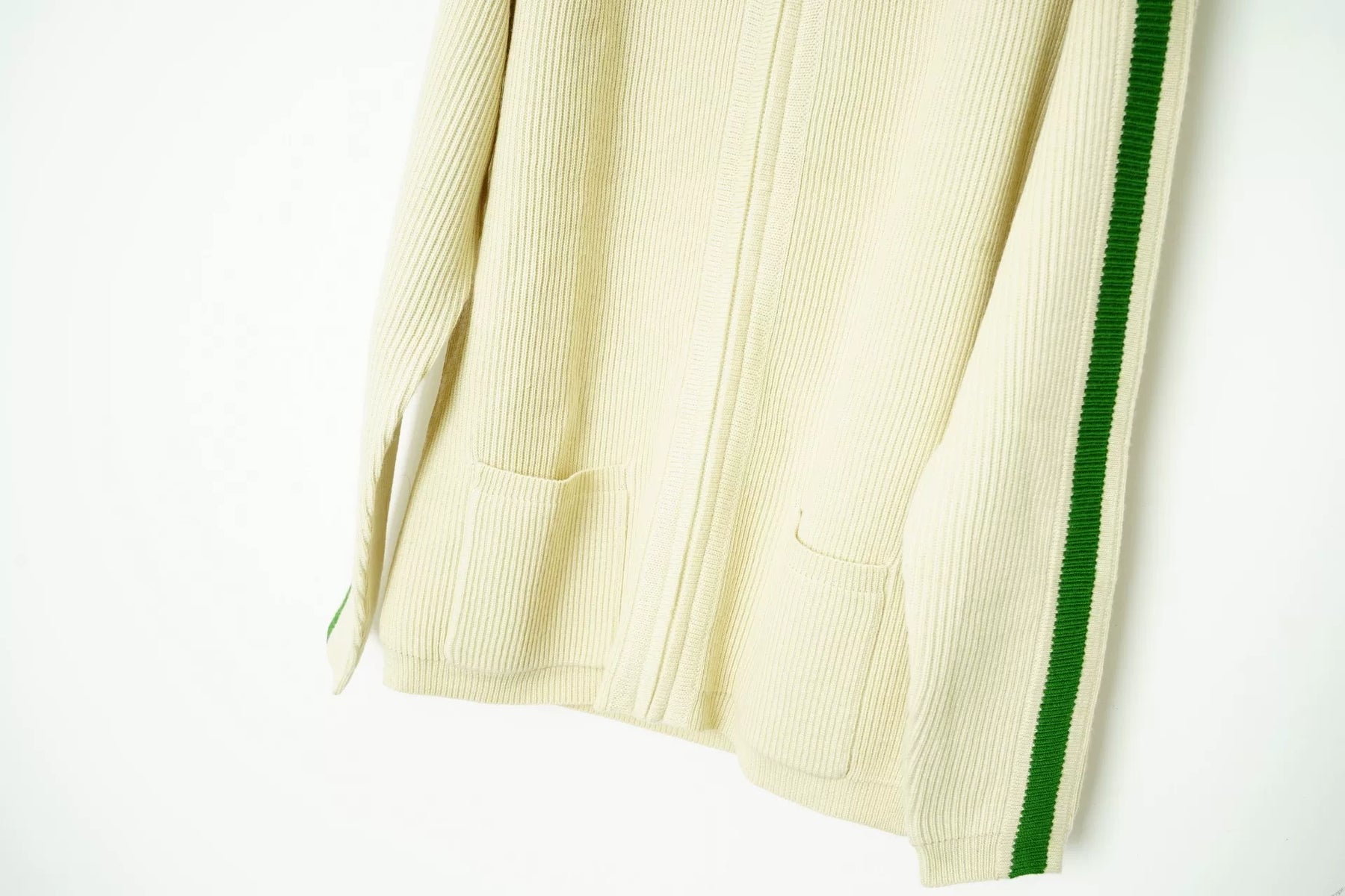 Yohji Yamamoto Green White Knit Sweater