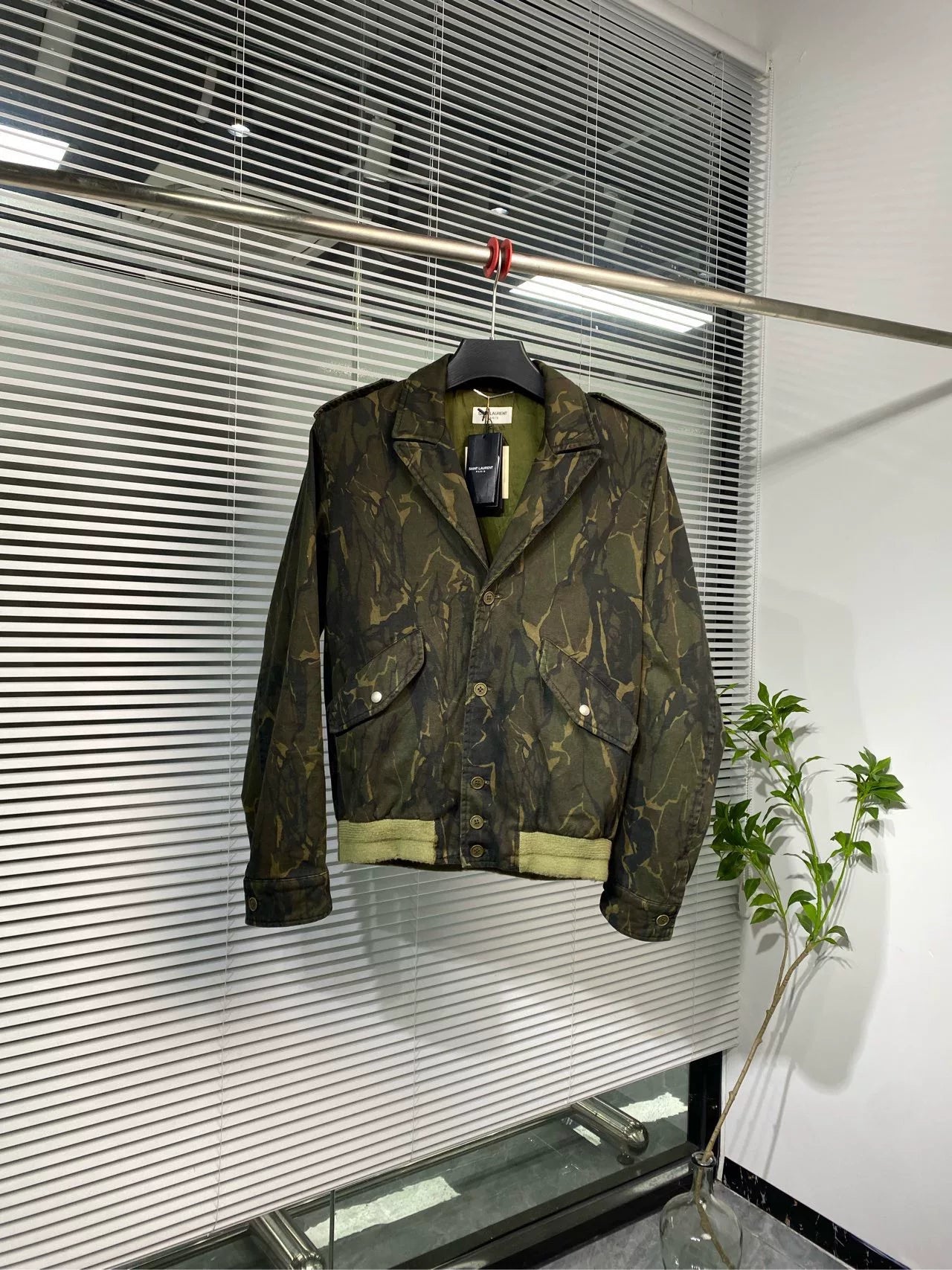 Saint Laurent Camouflage Biker Jacket