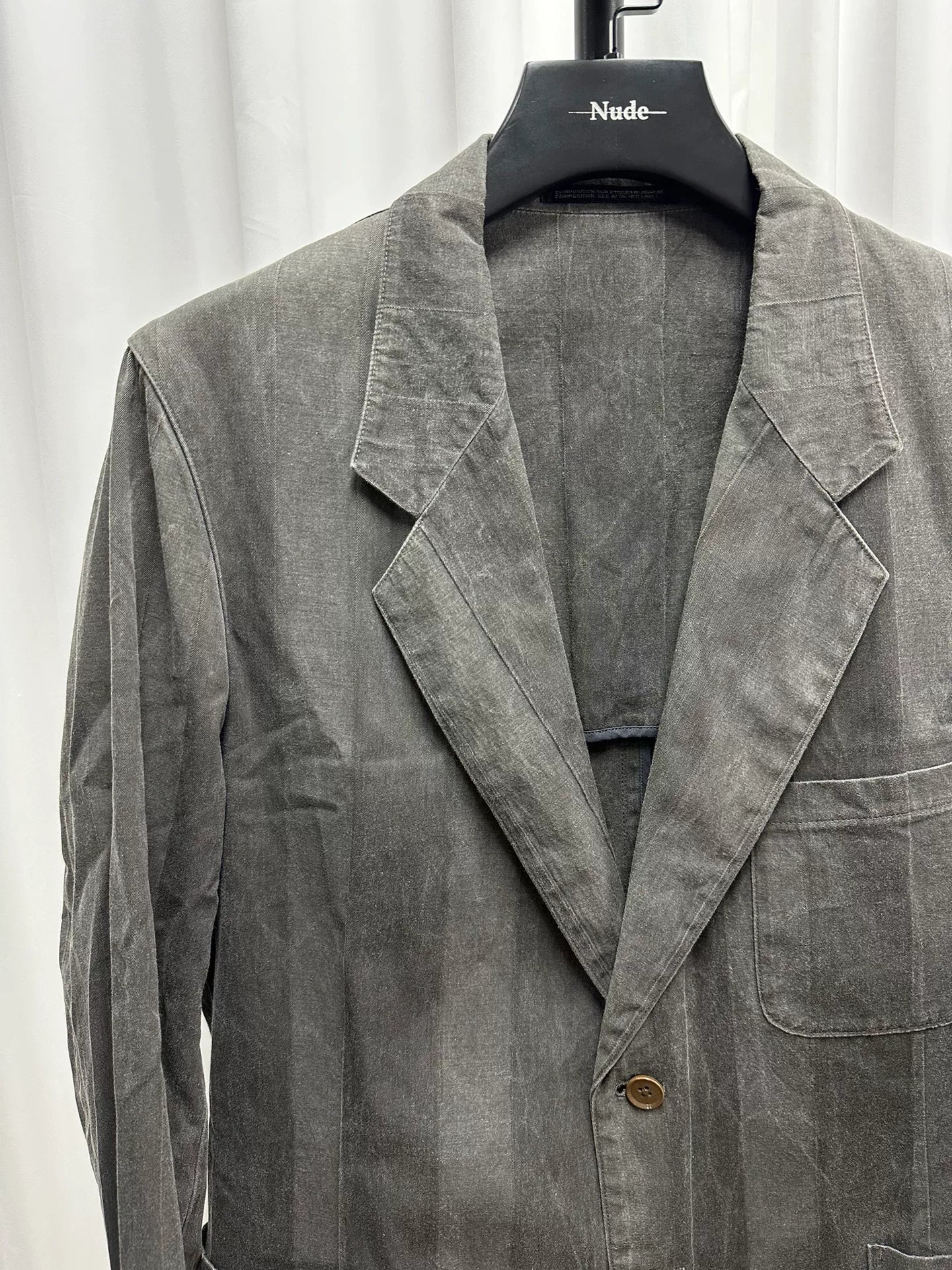 Yohji Yamamoto Gray Striped Suit Jacket