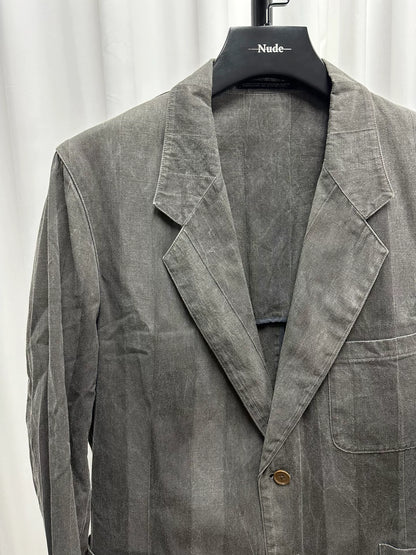 Yohji Yamamoto Gray Striped Suit Jacket
