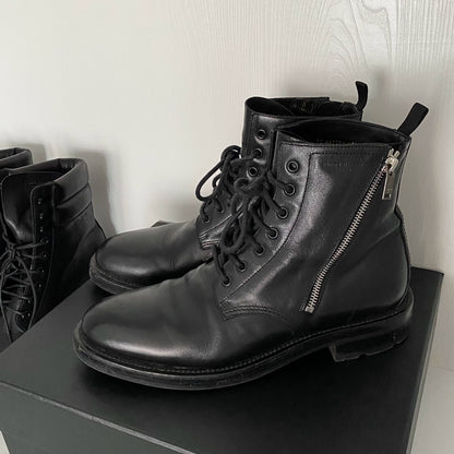 saint laurent black military zip boots