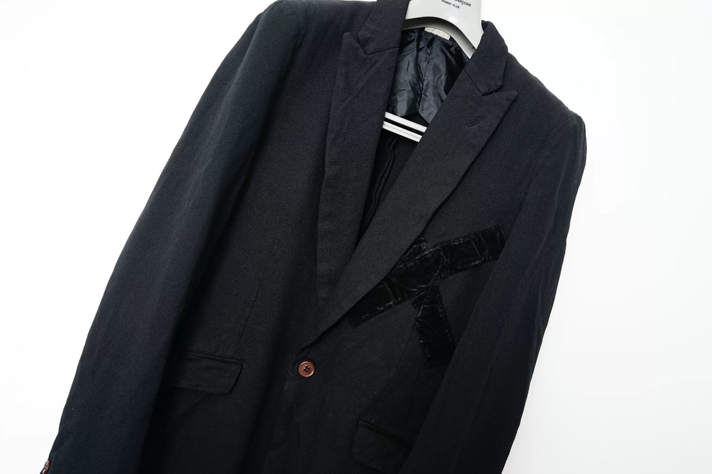 Comme des Garçons Velvet Patchwork Chester Coat