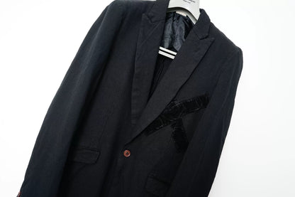 Comme des Garçons Velvet Patchwork Chester Coat