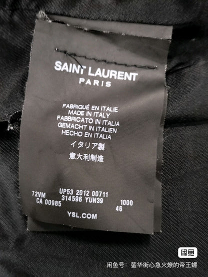 Saint Laurent Paris Leather Accent Jacket
