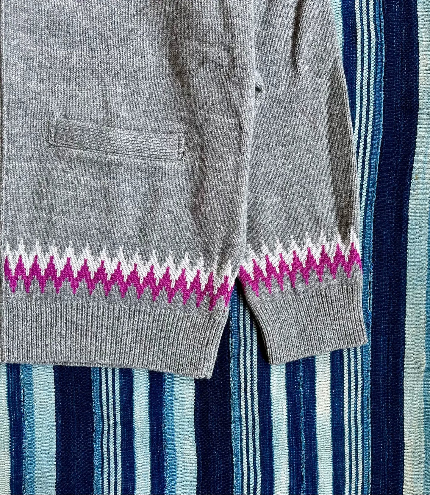 kuon zig-zag dyed cardigan wool blend