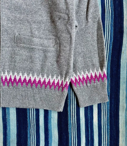 kuon zig-zag dyed cardigan wool blend
