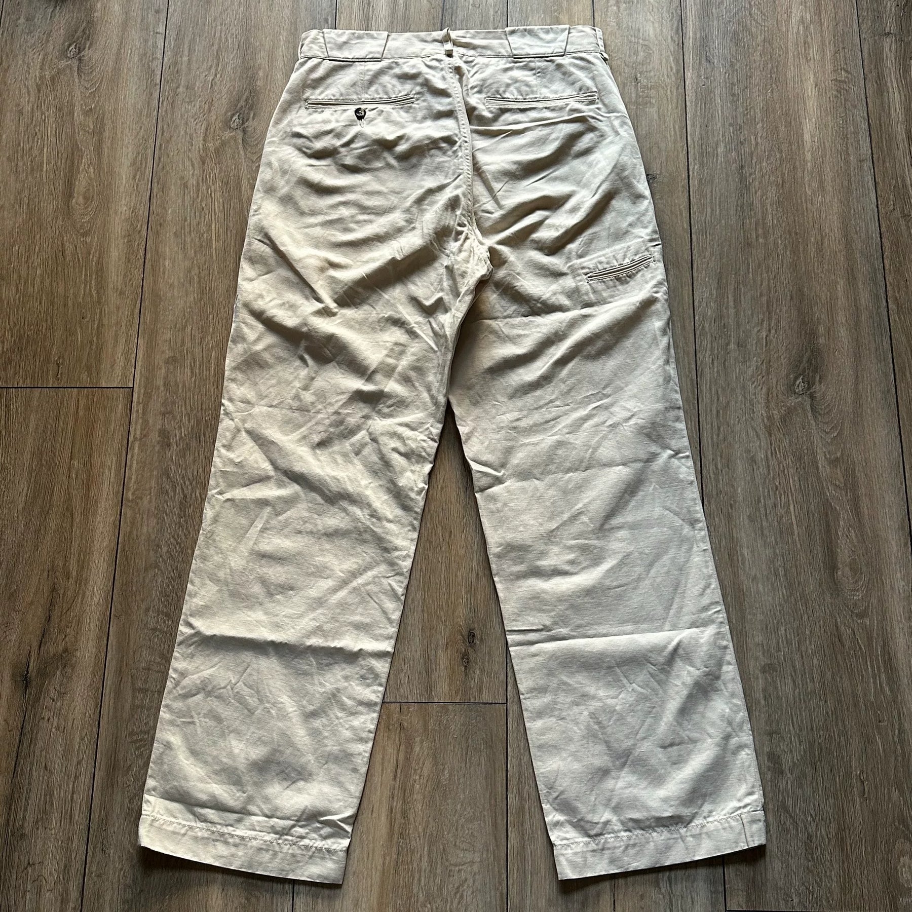 OLD JOE Cotton Linen White Pants