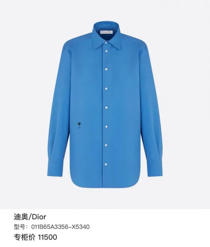 Dior Deep Blue Embroidered CD Shirt Jacket