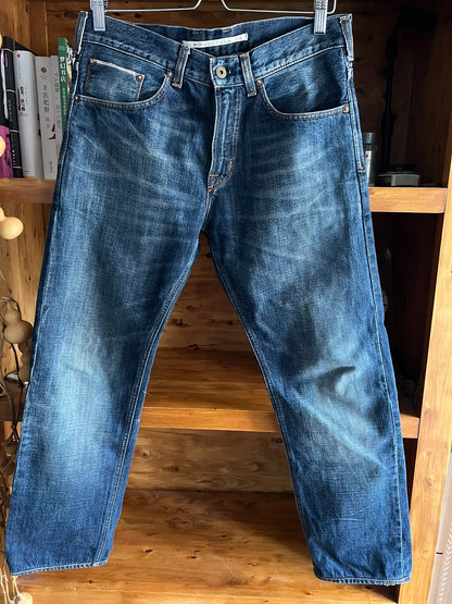 Vintage Style Heavy Wash Denim Pants