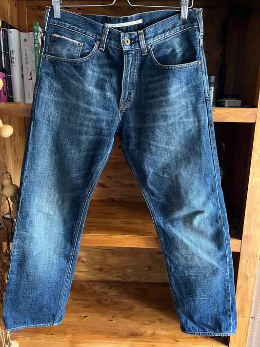 Vintage Style Heavy Wash Denim Pants