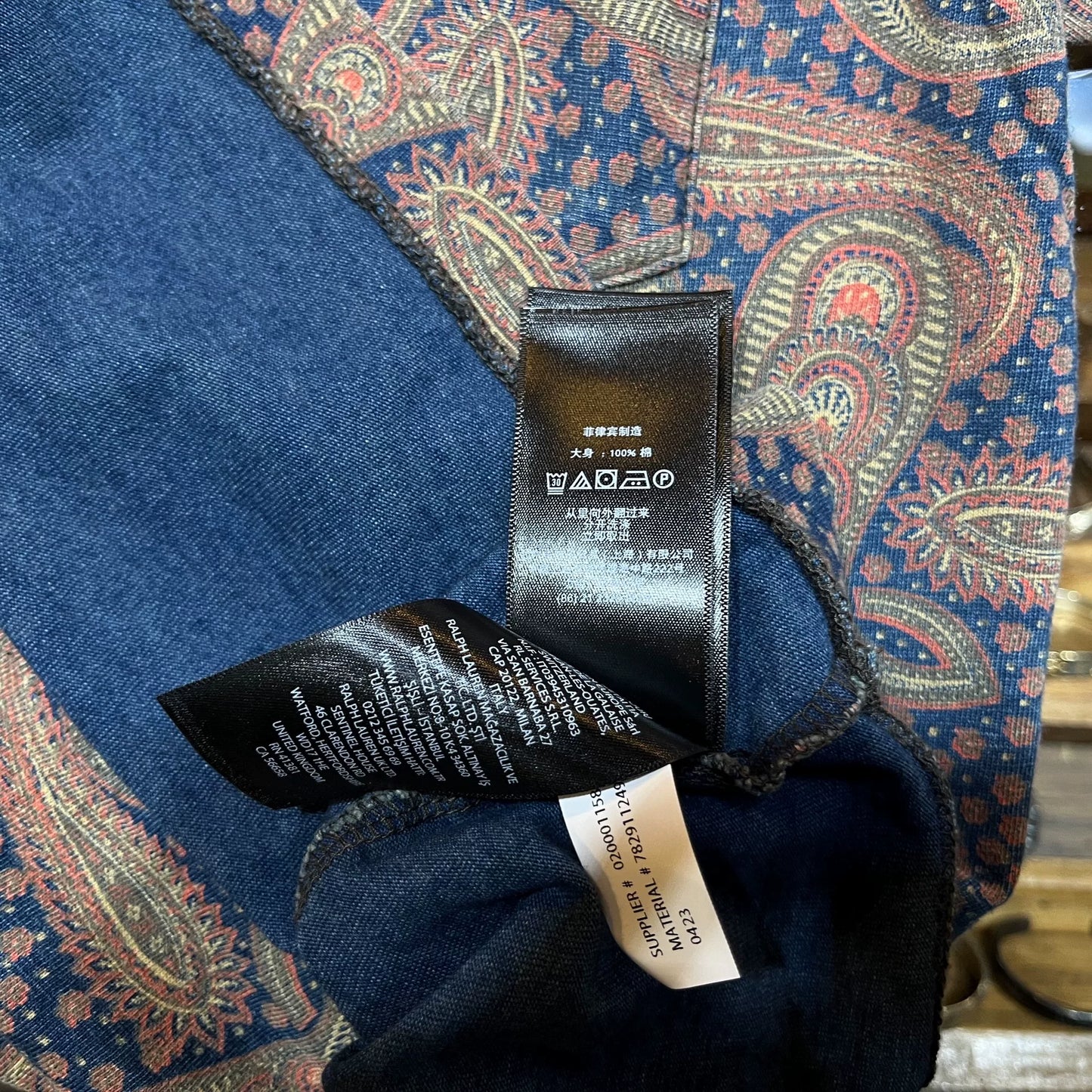 RRL Blue Dye Cotton Short Sleeve Tee