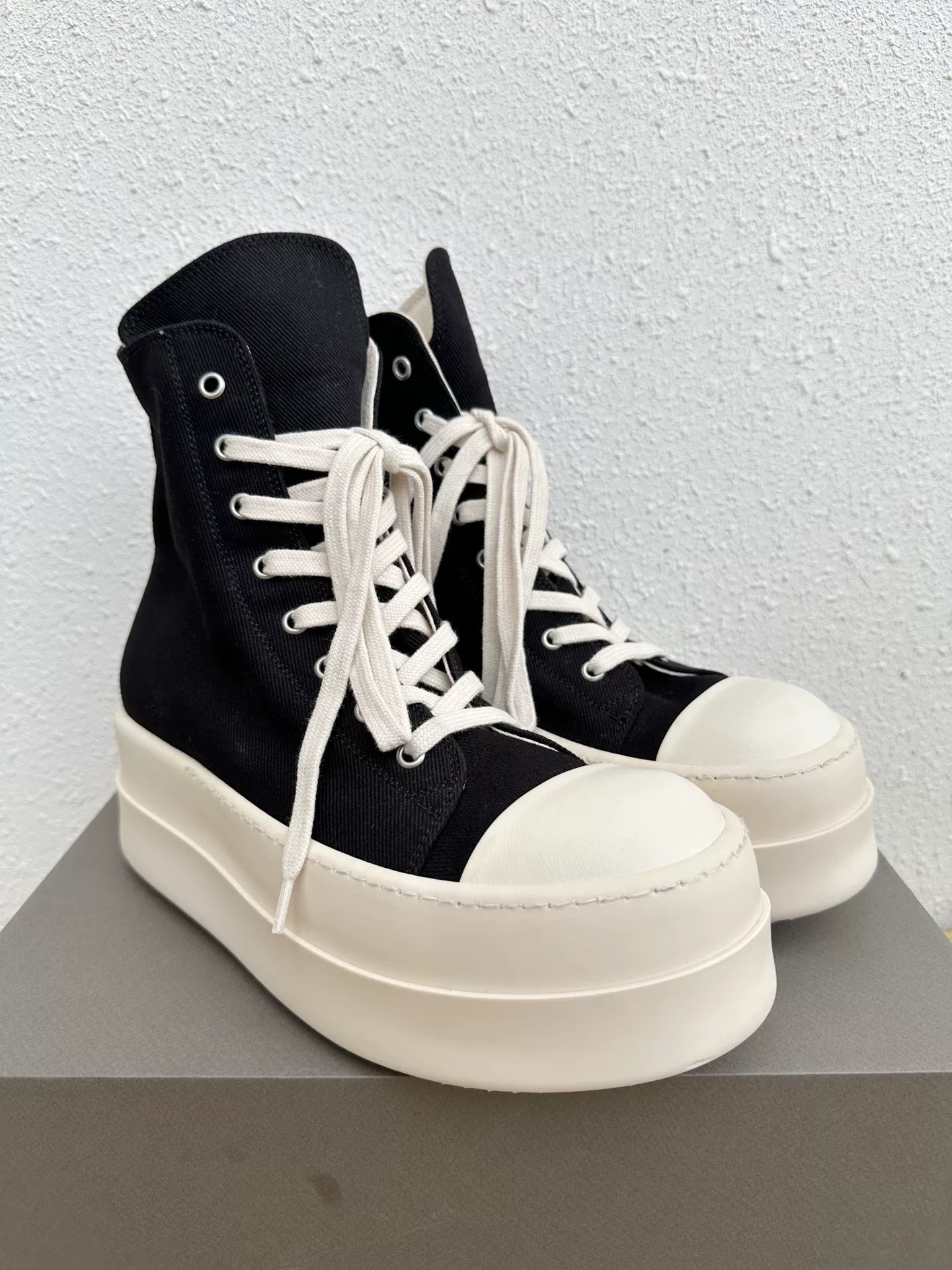 Rick Owens DRKSHDW Canvas Thick Sole Sneakers