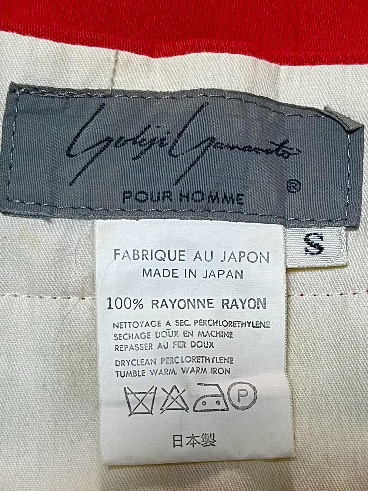 Yohji Yamamoto Red Tailored Trousers