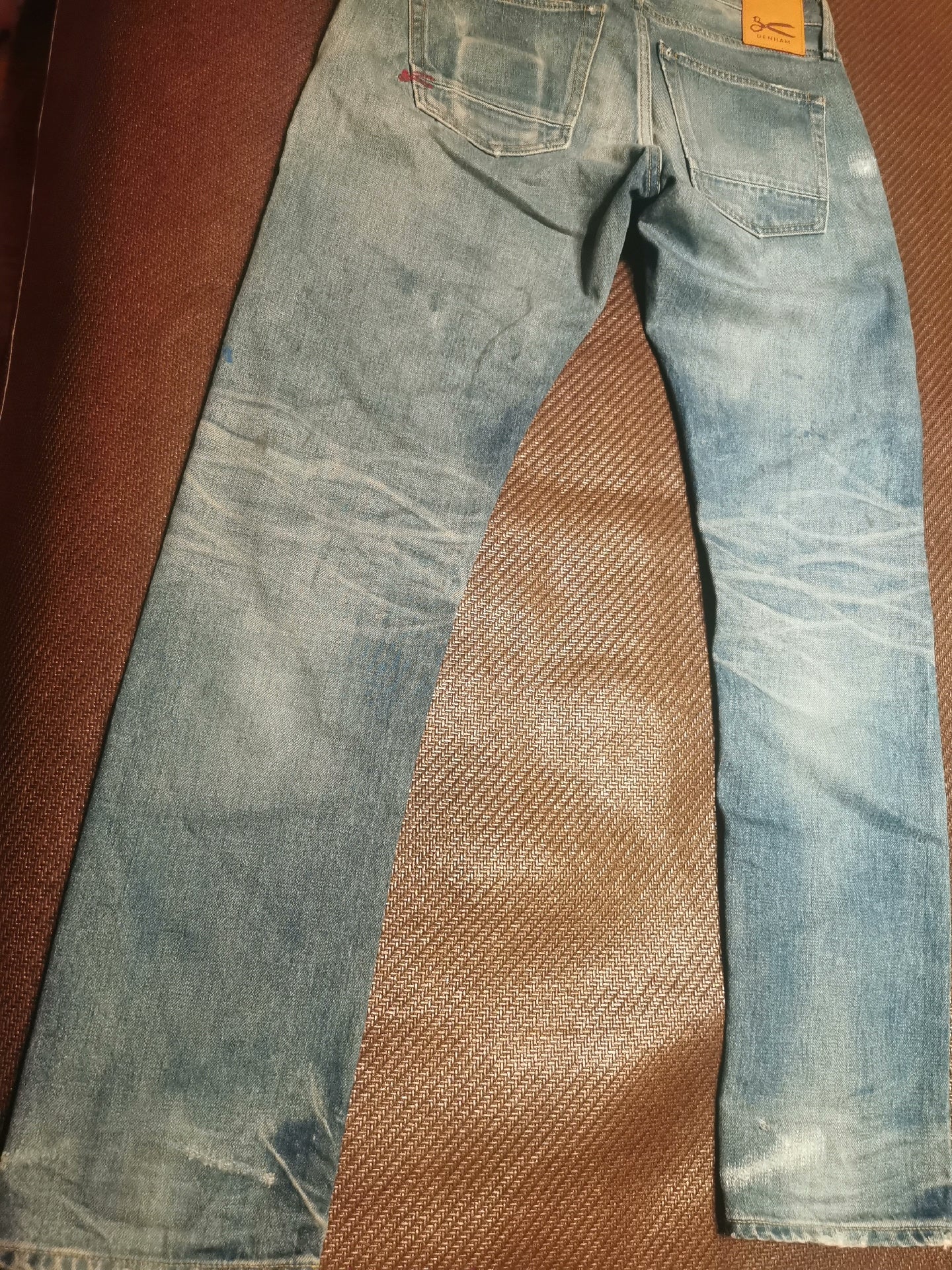Denham Light Blue Distressed Denim Jeans