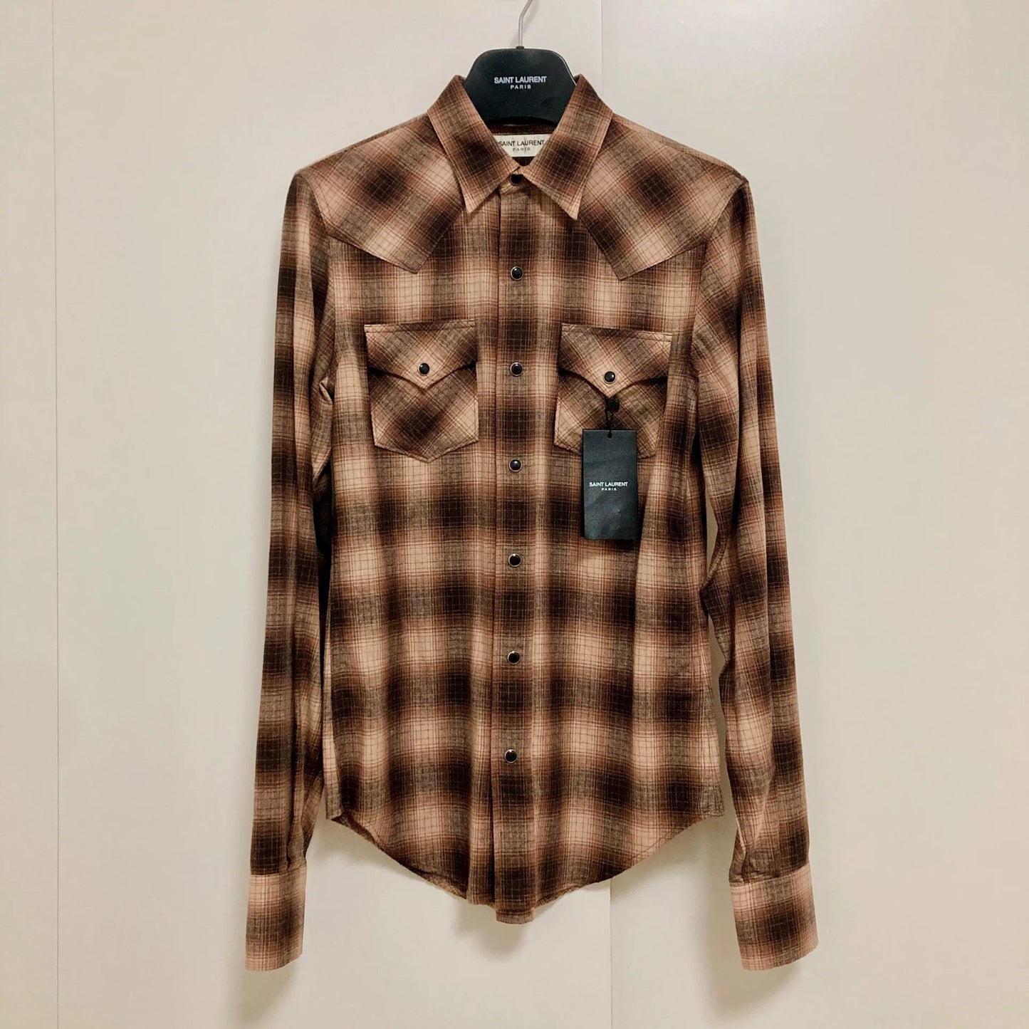 Saint Laurent Hedi Slimane 2015 Wool Plaid Shirt
