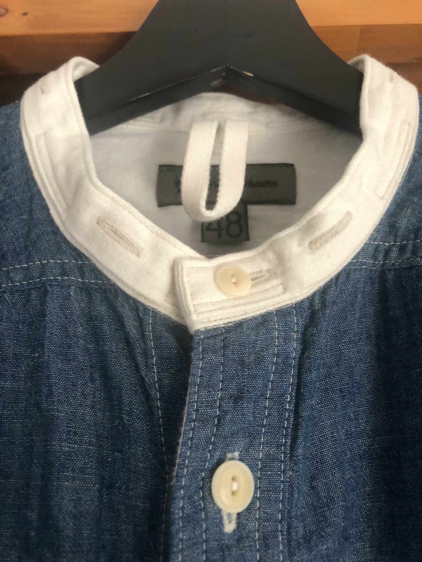 Nigel Cabourn Indigo Cotton Linen Shirt