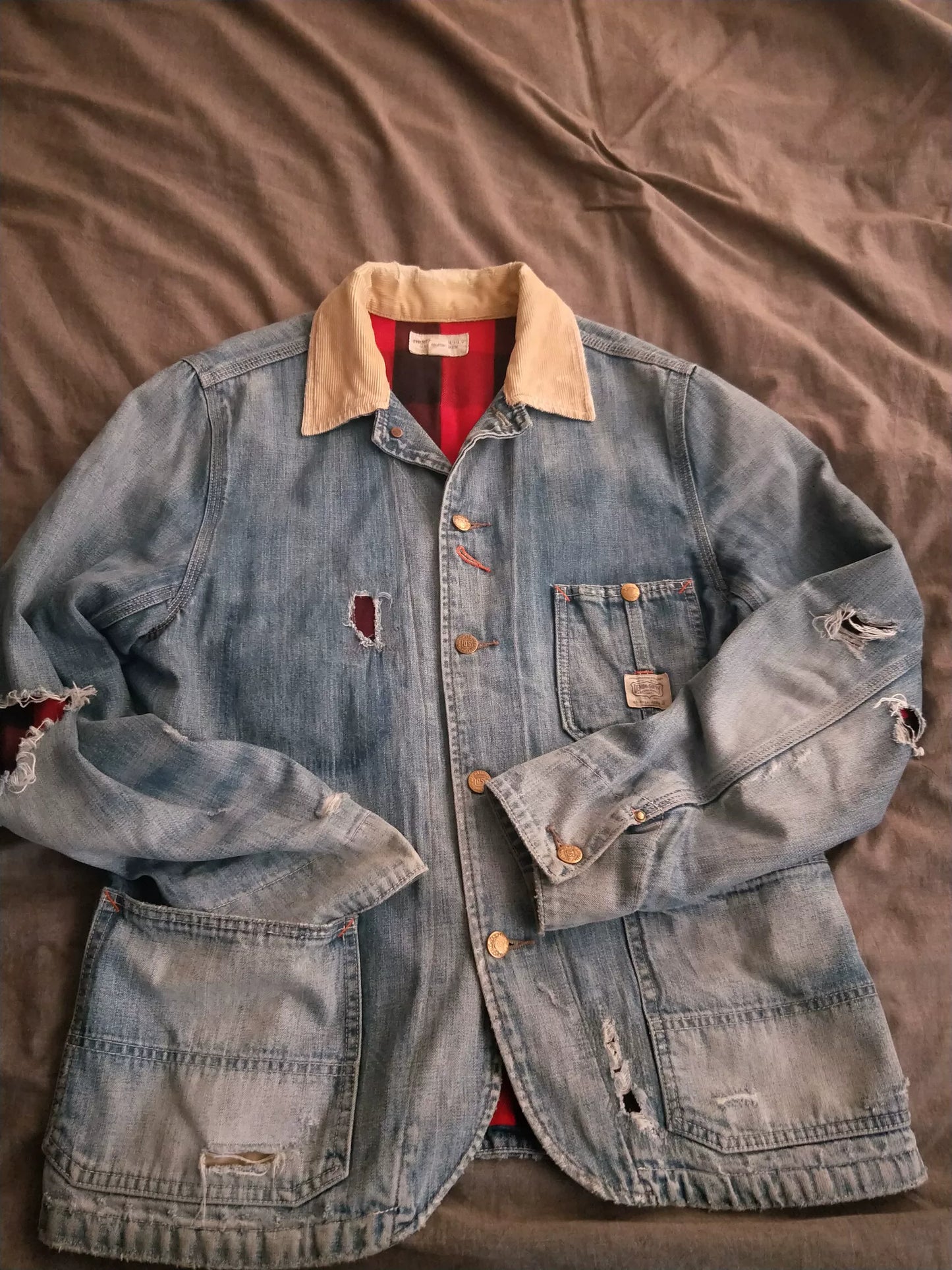Ralph Lauren Railroad Worker Distressed Denim Jacket