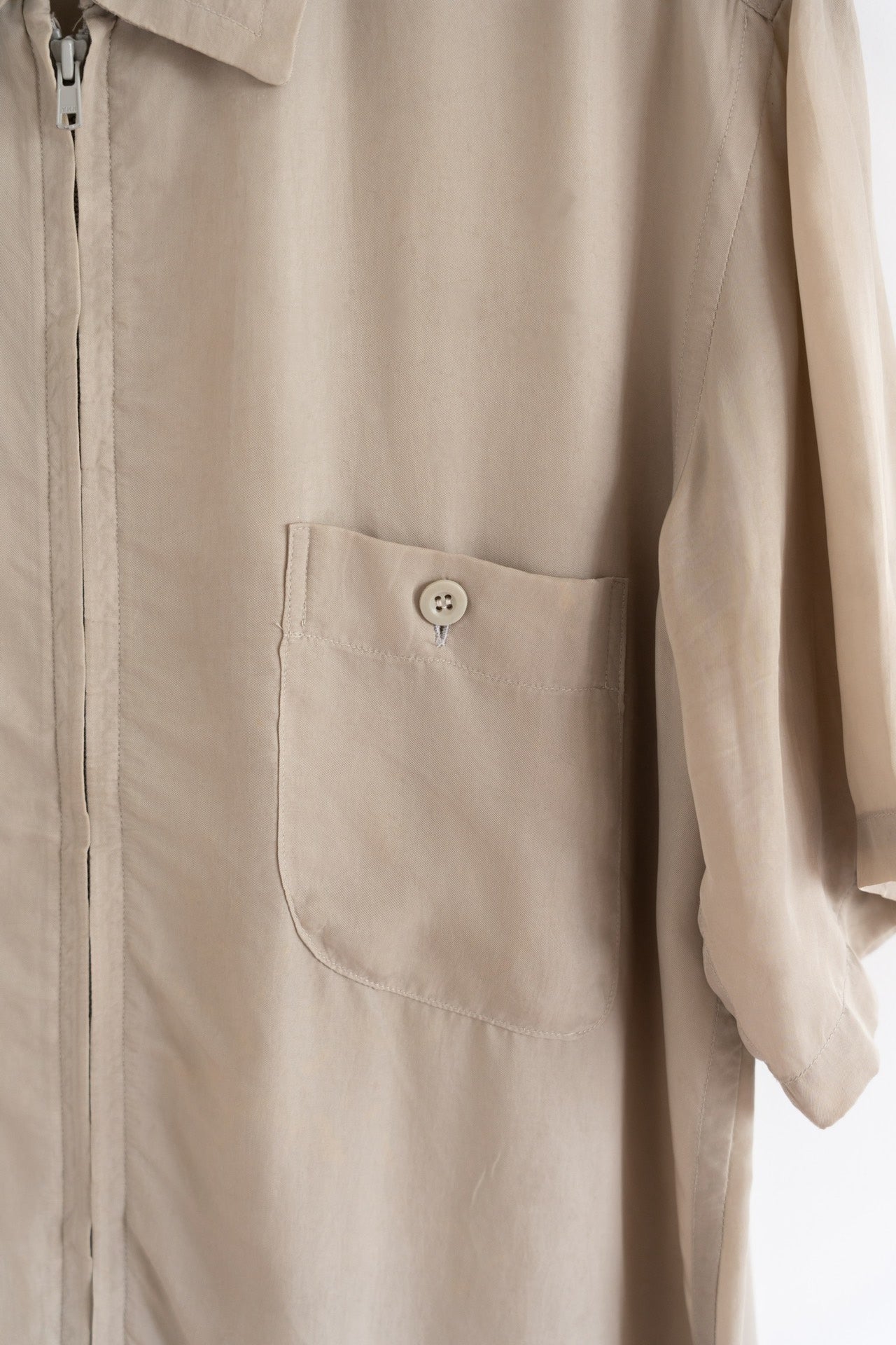 Yohji Yamamoto 2004 SS Earth Tone Cupro Zip Shirt