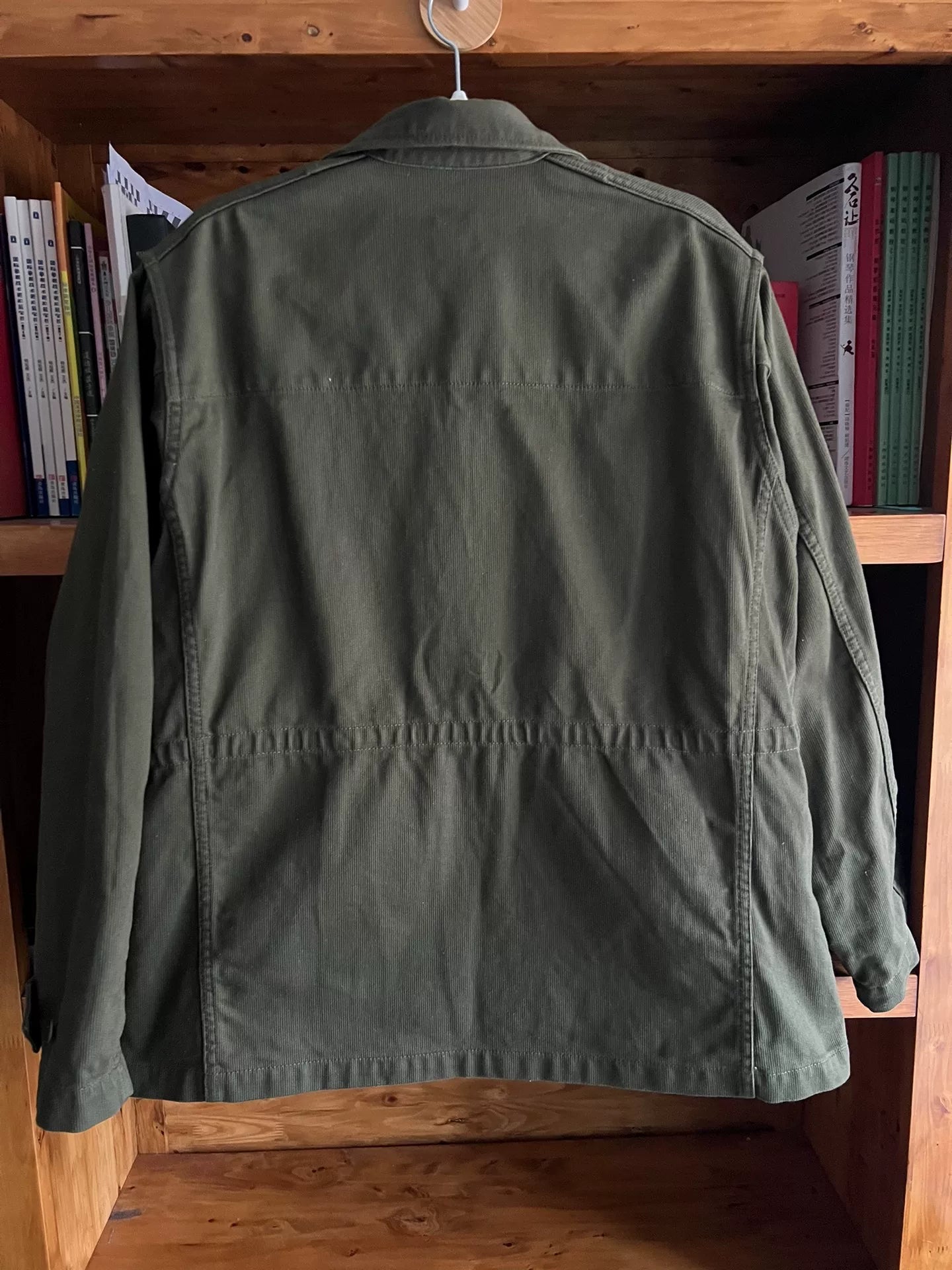 olive green bomber jacket with four pockets