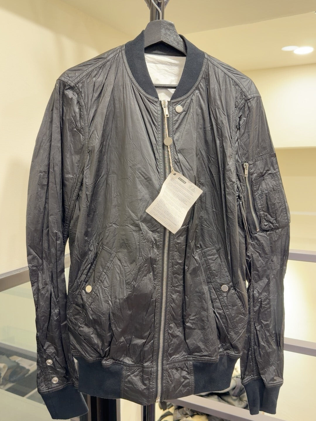 Rick Owens Black Flight Jacket Medium