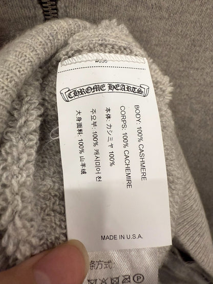 Chrome Hearts Gray Cashmere Zip Hoodie
