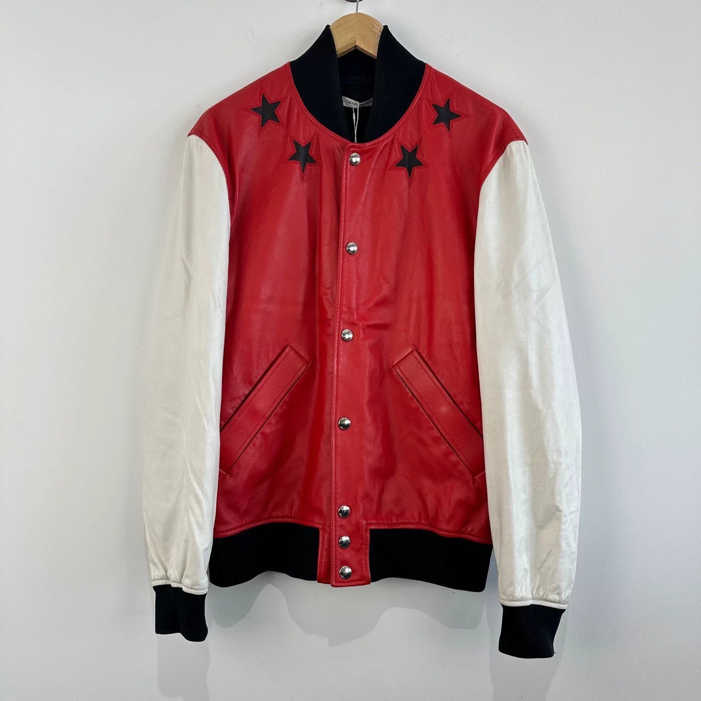 Givenchy Leather Star Baseball Jacket