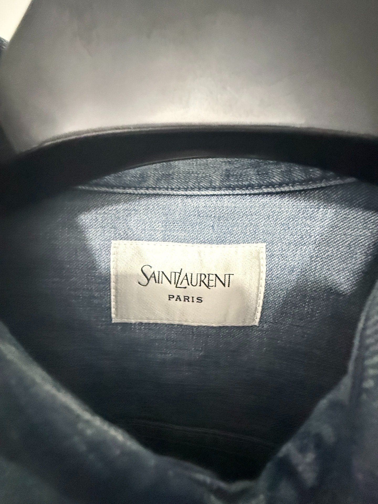 Saint Laurent SS25 Pointed Collar Denim Shirt