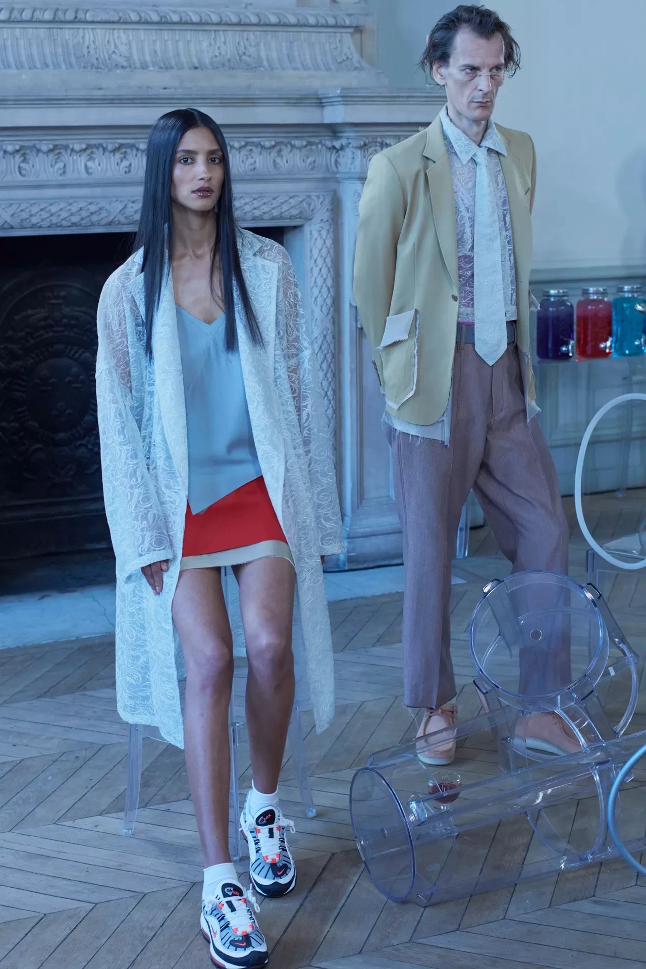 Sulvam Knife Edge Pants in Beige