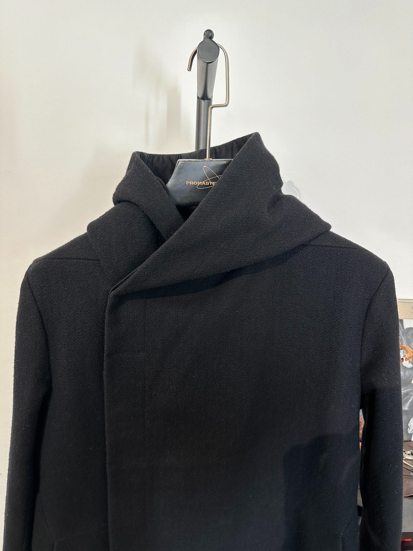 Rick Owens Wool Tweed Cloak Coat