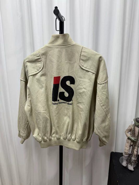 issey miyake men canvas jacket in beige
