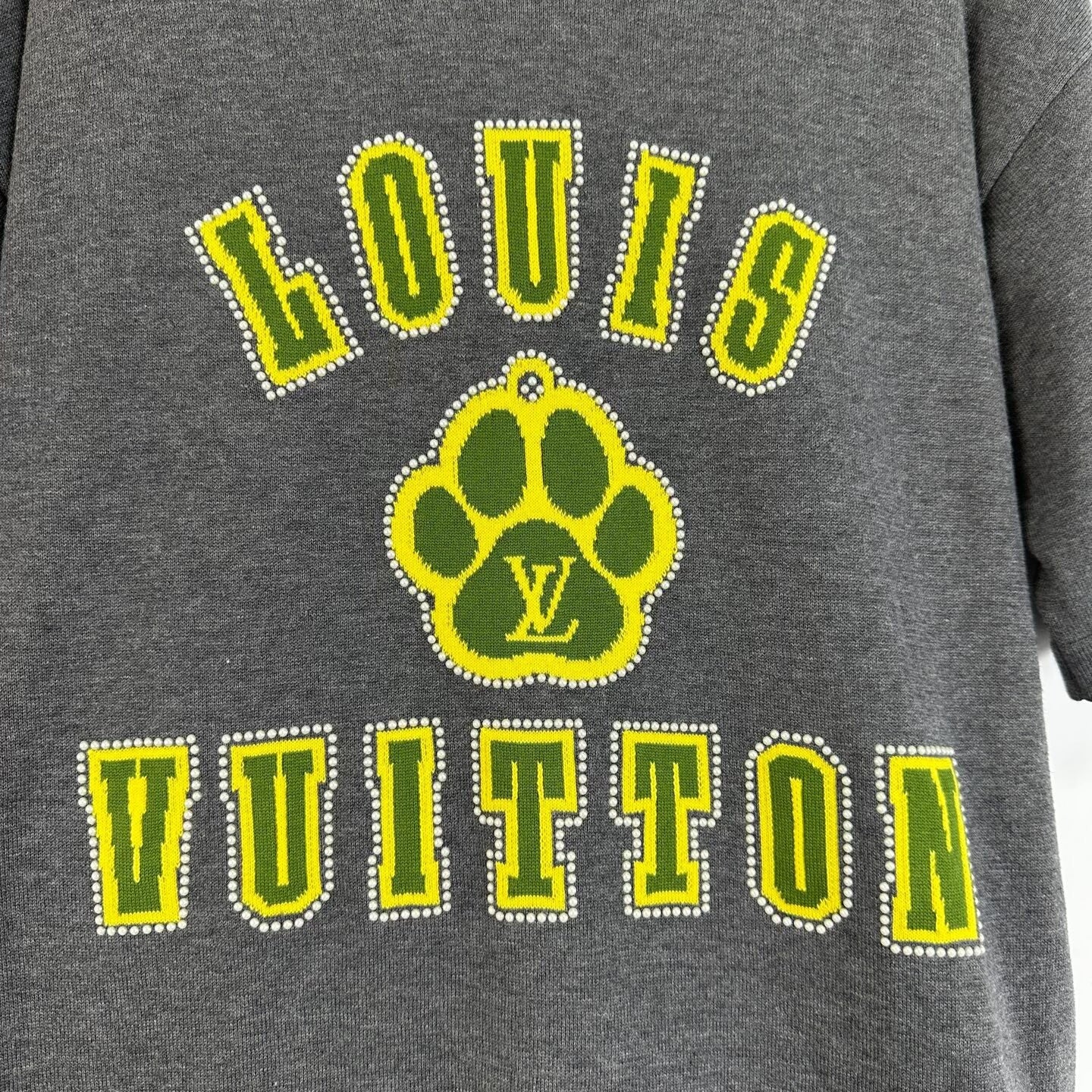 Louis Vuitton Gray Dog Paw Logo Short-Sleeve