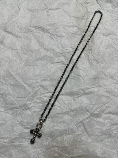 Chrome Hearts Medium Water Drop Flame Cross Paper Chain Necklace