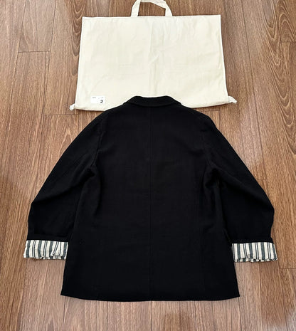 visvim solebury blazer in black wool blend