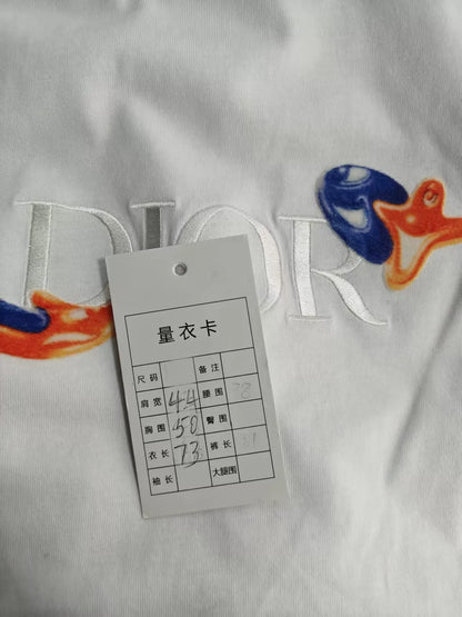 Dior Embroidered Logo Short Sleeve T-Shirt