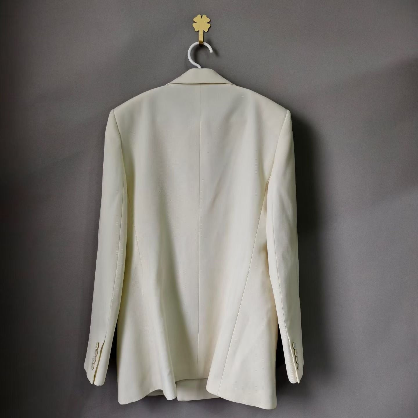 Saint Laurent White Double-Breasted Blazer
