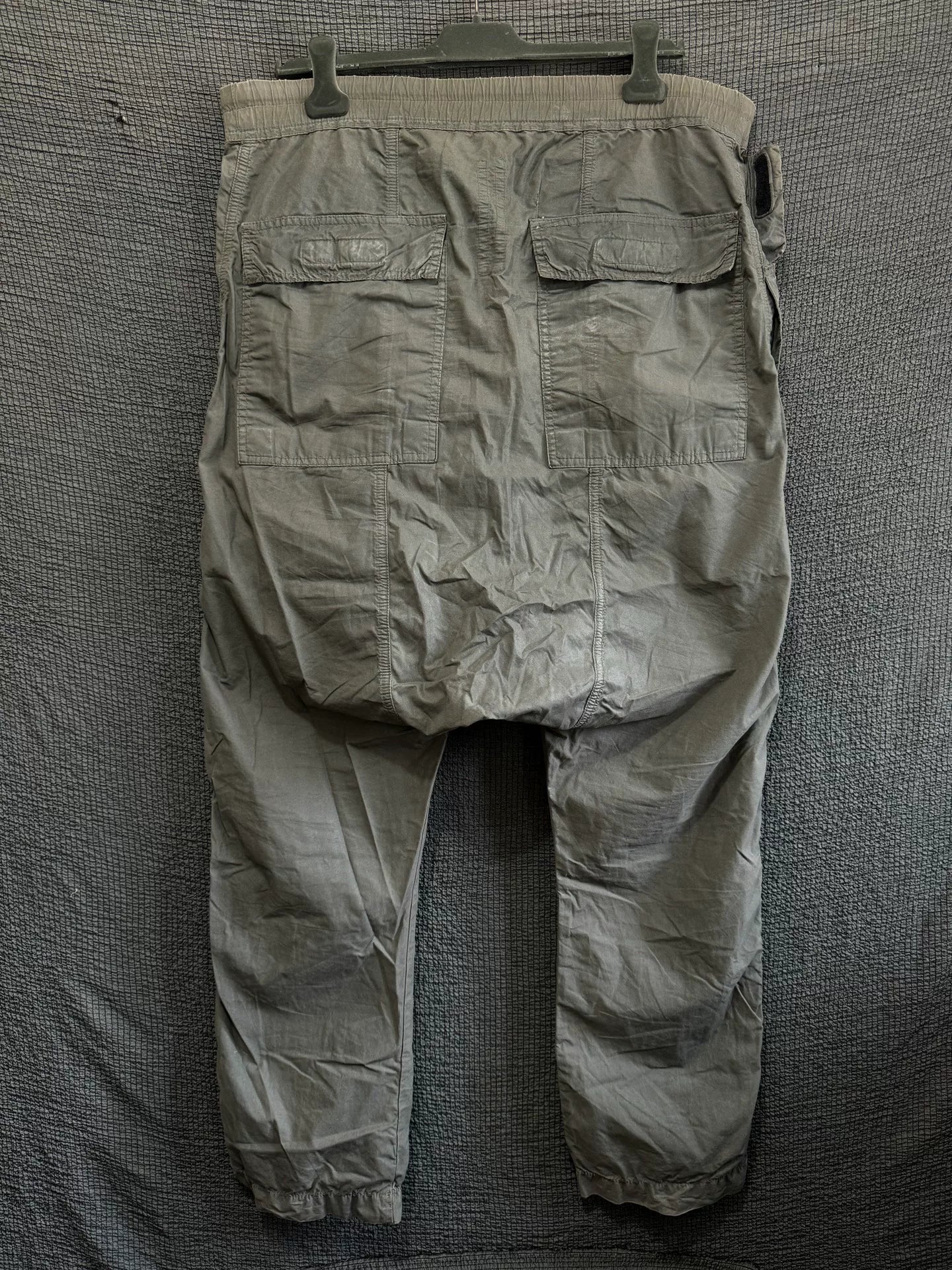 Rick Owens Gray Cargo Drop-Crotch Pants