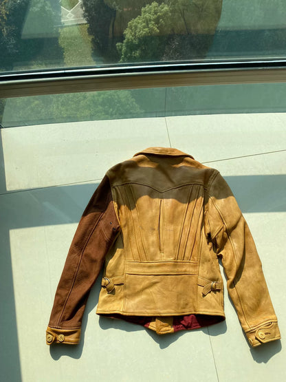 rare multicolor suede leather jacket